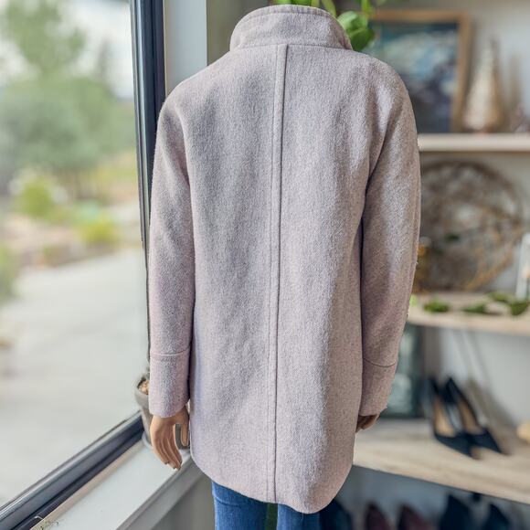J. Crew Wool Blend Full Zip City Coat in Heather Dusk Grey, Women's Size 10 - Picture 3 of 12
